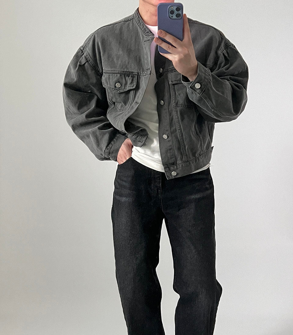 Stand-Up Denim Jacket