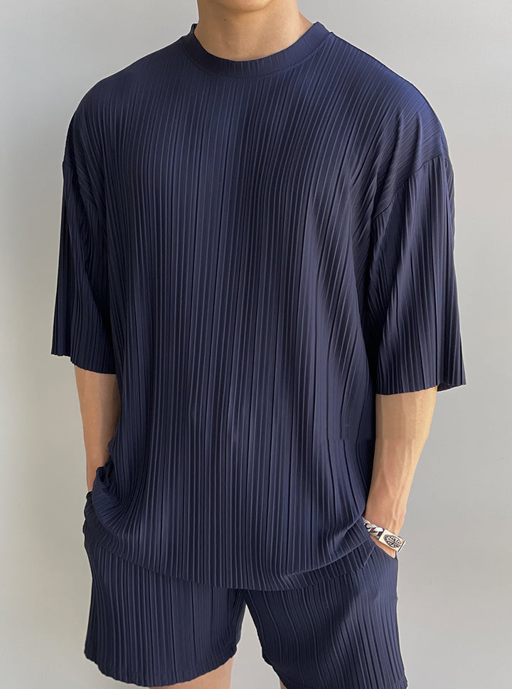 Pleated Striped Tee