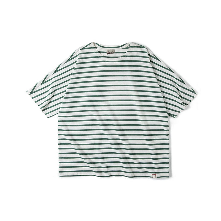 Striped Five-Quarter Sleeve Tee