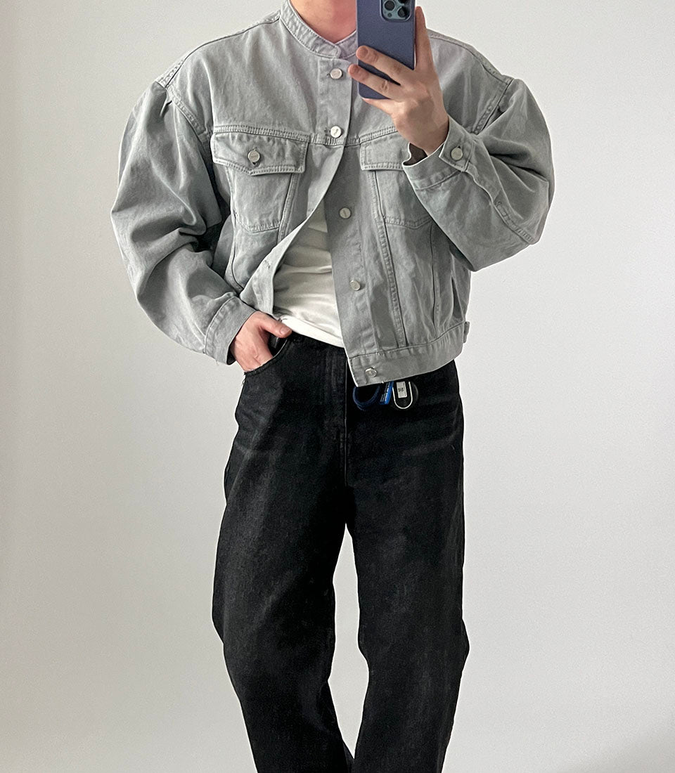 Stand-Up Denim Jacket