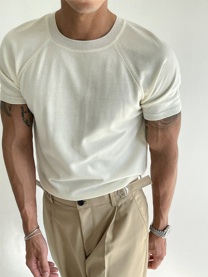 Knitted Short Sleeve Tee