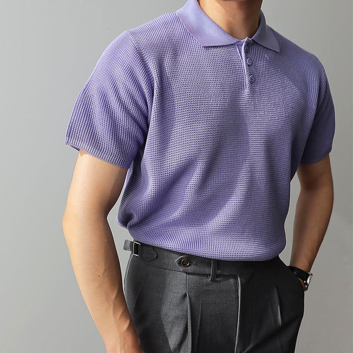 Waffle Knit Polo Shirt