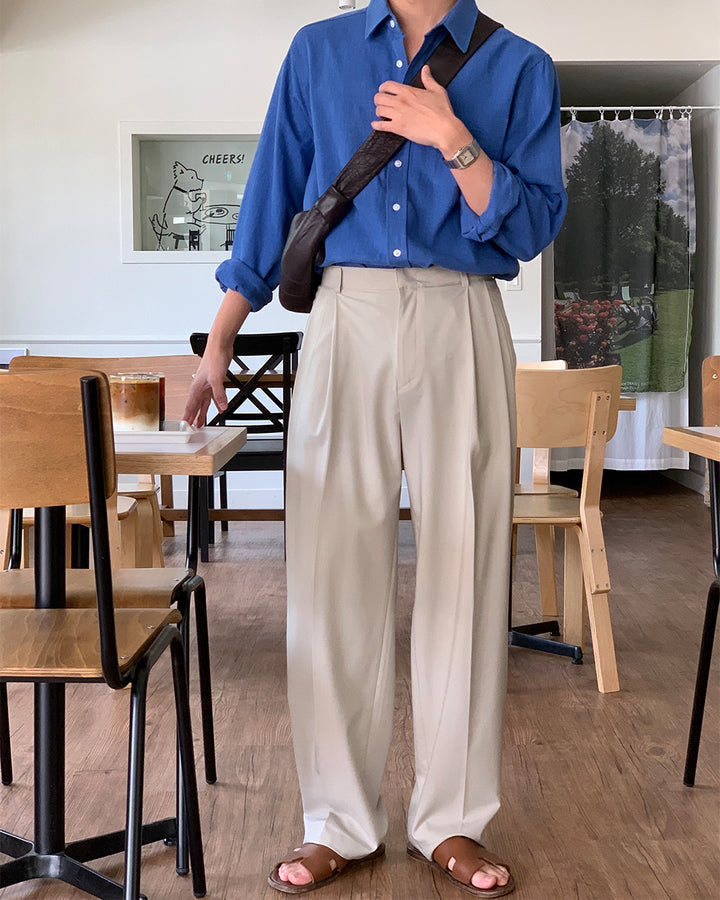 Wide-Legged Drape Trousers