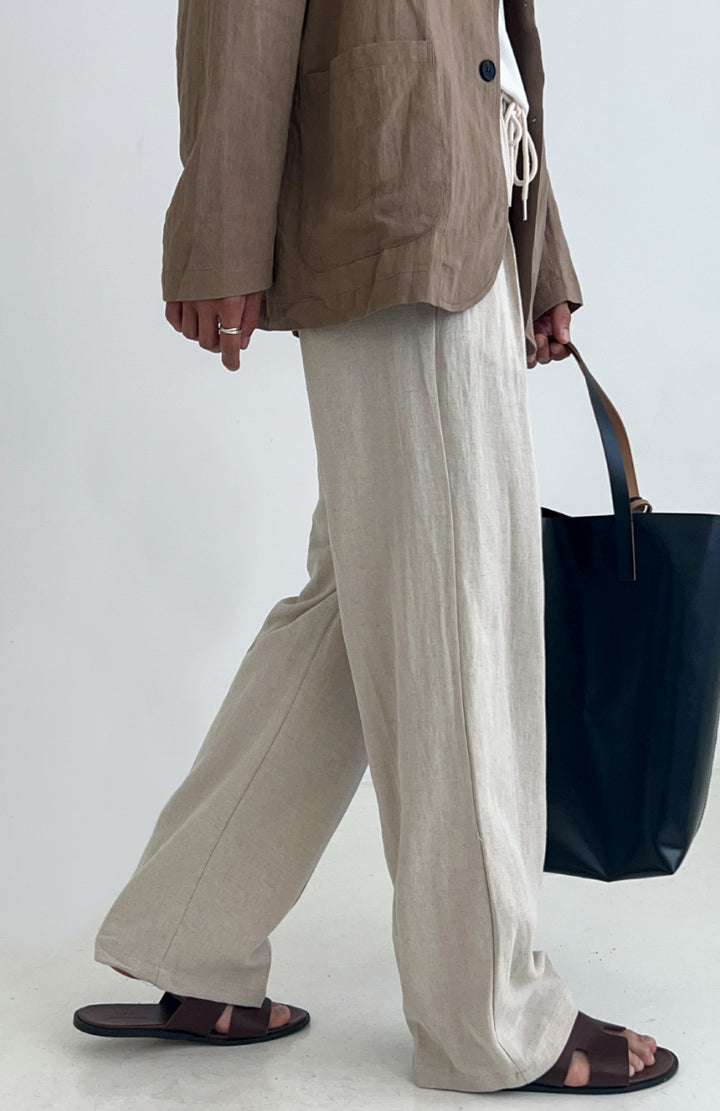 Drawstring Casual Gray Trousers