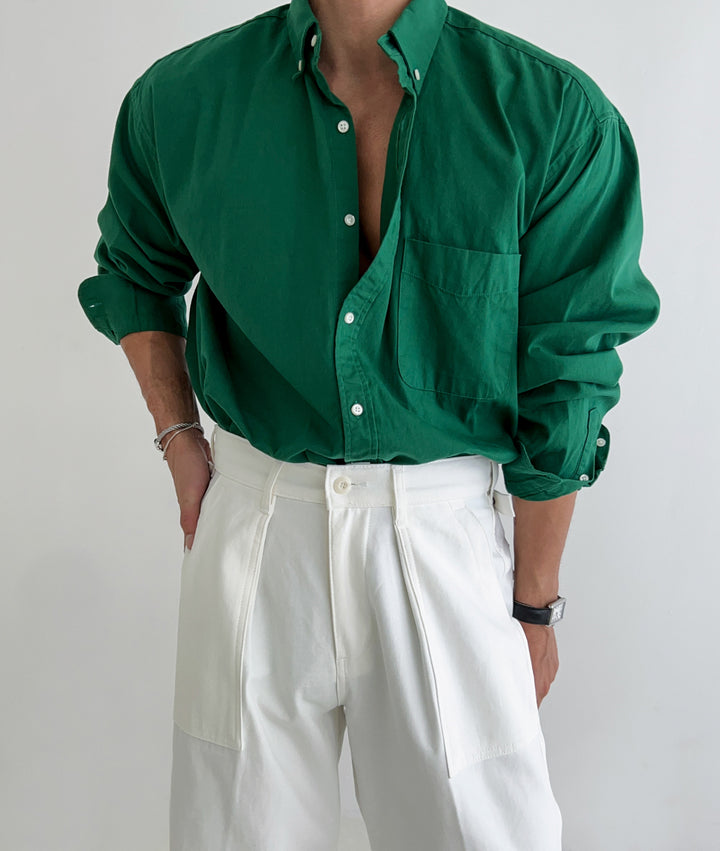 Italian Collar Cotton Shirt