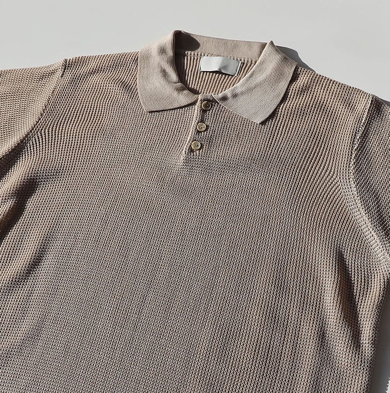 Waffle Knit Polo Shirt