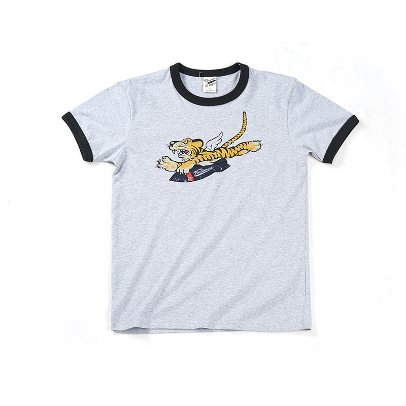 Print Animal Cotton Round Neck Male Youth T-shirt