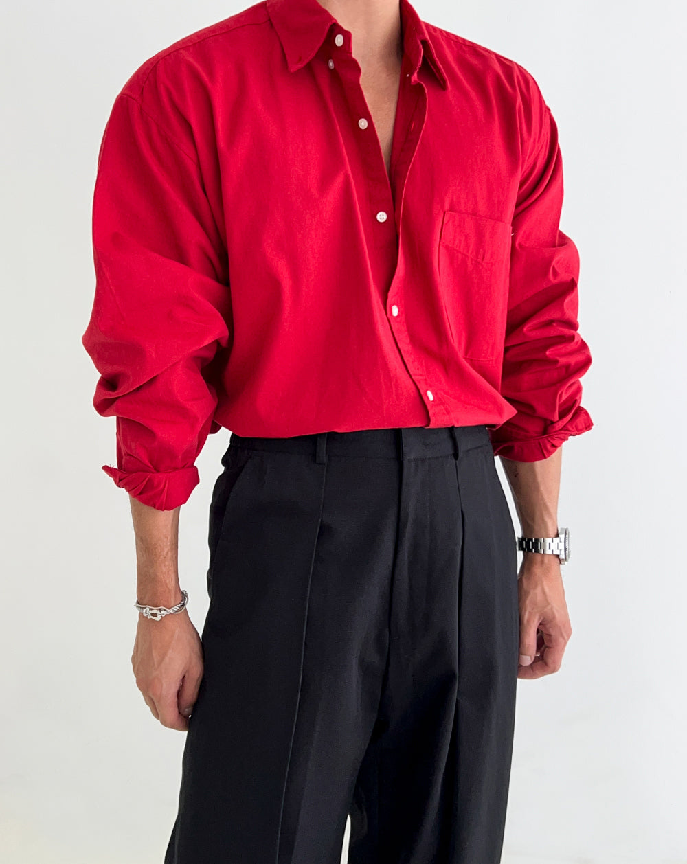 Italian Collar Cotton Shirt