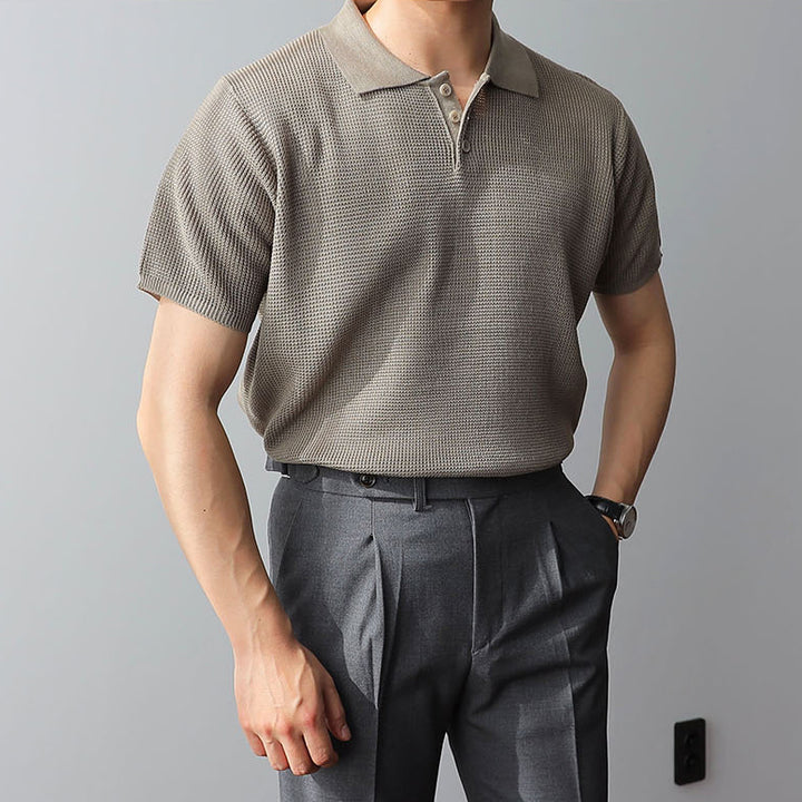 Waffle Knit Polo Shirt