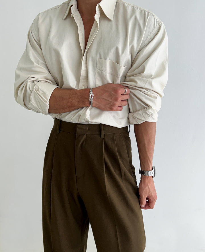 Italian Collar Cotton Shirt