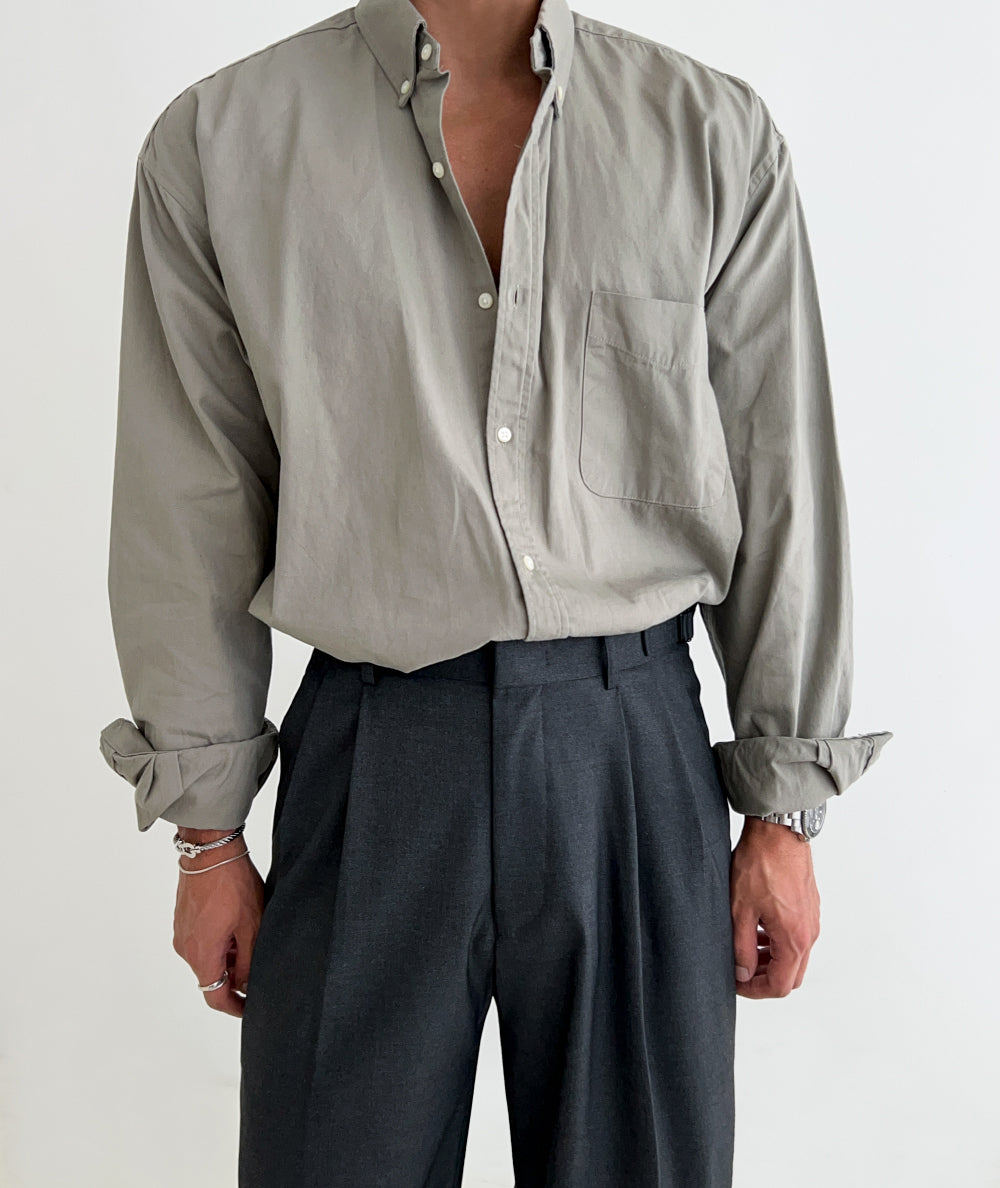 Italian Collar Cotton Shirt