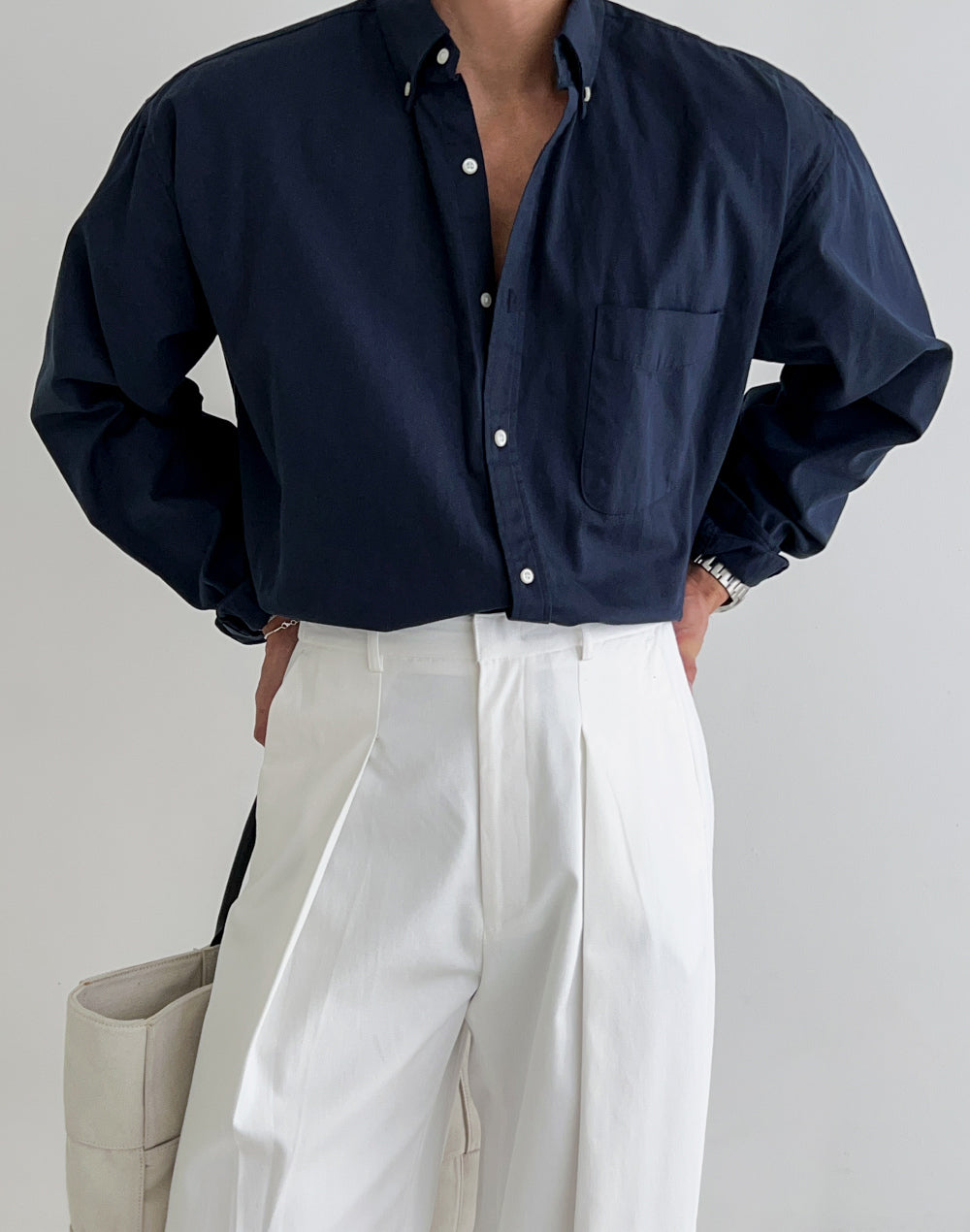 Italian Collar Cotton Shirt