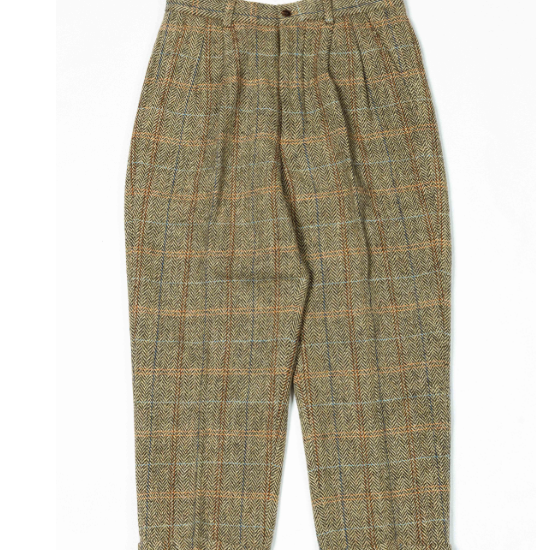 Labor Union Vintage Wool Tweed High Waist Loose Cut Trousers