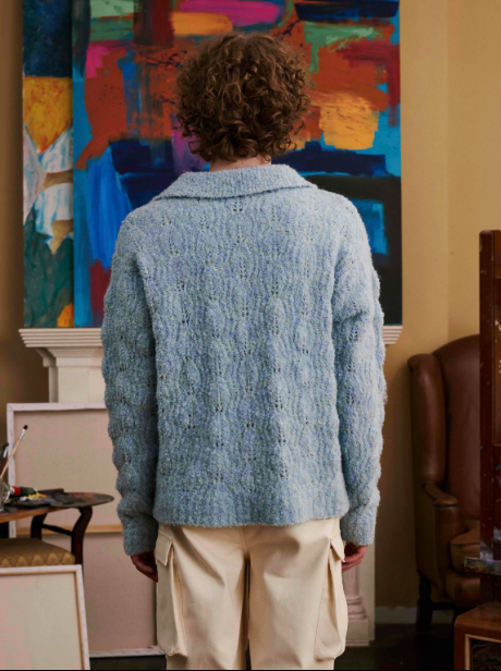 Blue Shell Pattern Sweater