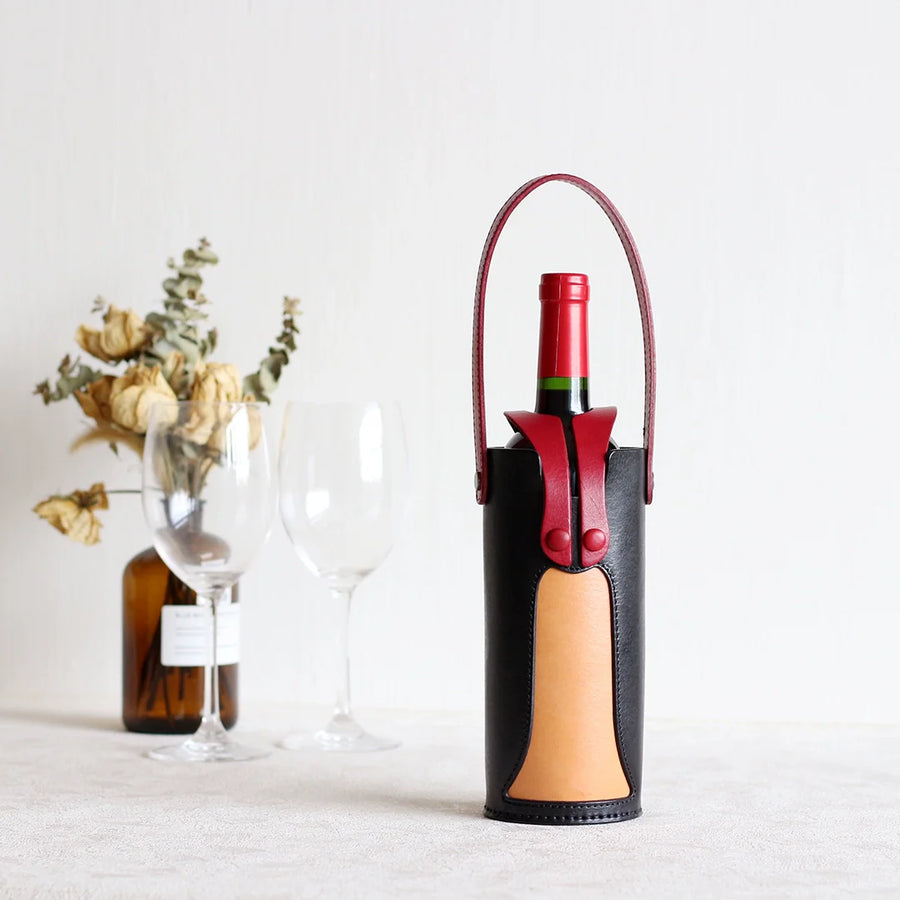 Handcrafted Leather Wine Tote