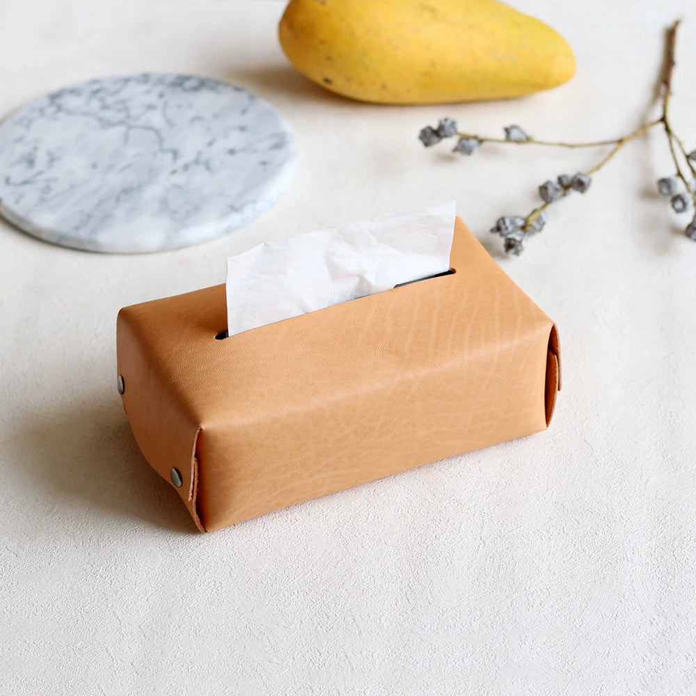 Handmade Leather Tissue Box