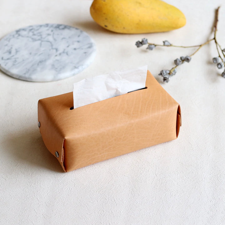 Handmade Leather Tissue Box