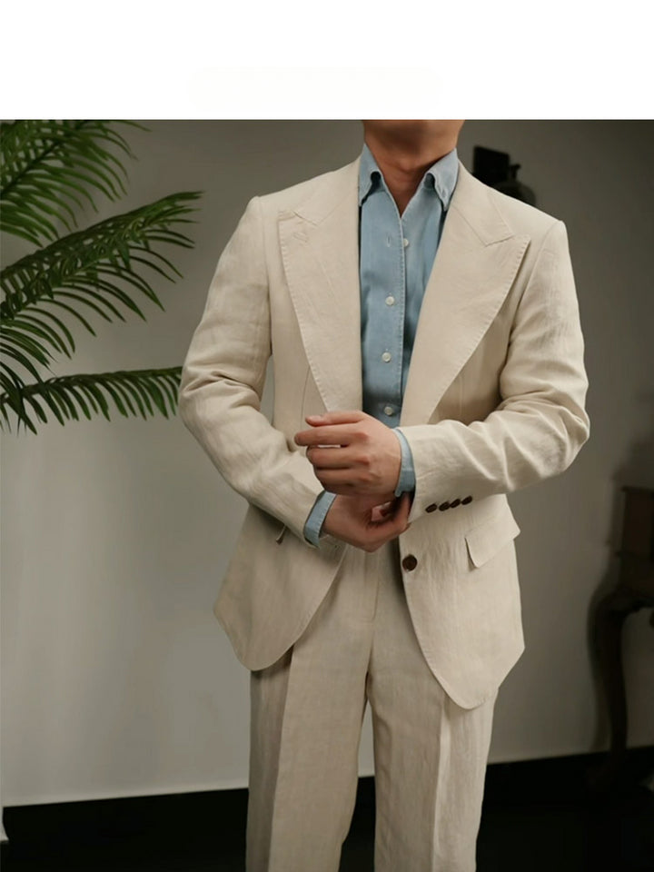 Linen Peak Lapel Suit