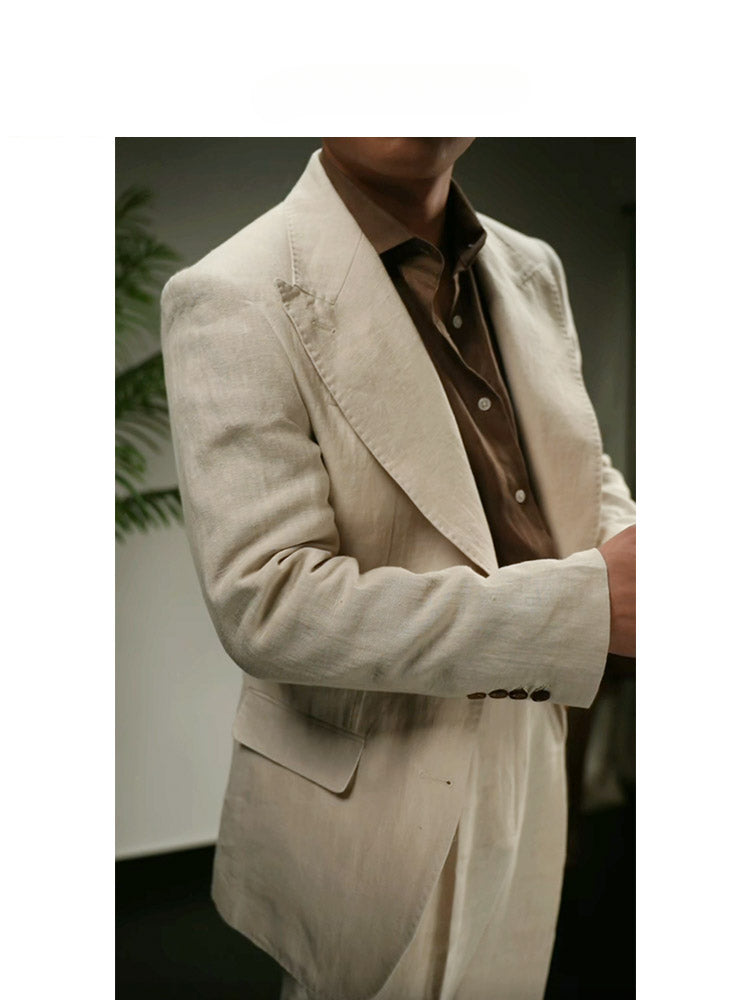 Linen Peak Lapel Suit