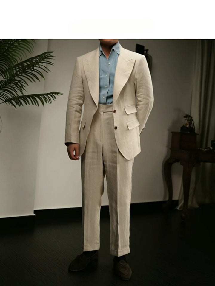 Linen Peak Lapel Suit