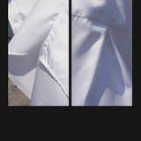 Men's 100% Mercerized Cotton Italian Long Point Collar Long Sleeve Shirt - Luxury Business Casual White Shirt
