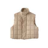 vegan leather puffer vest