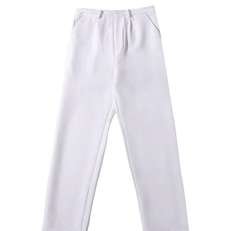 Flared white pants