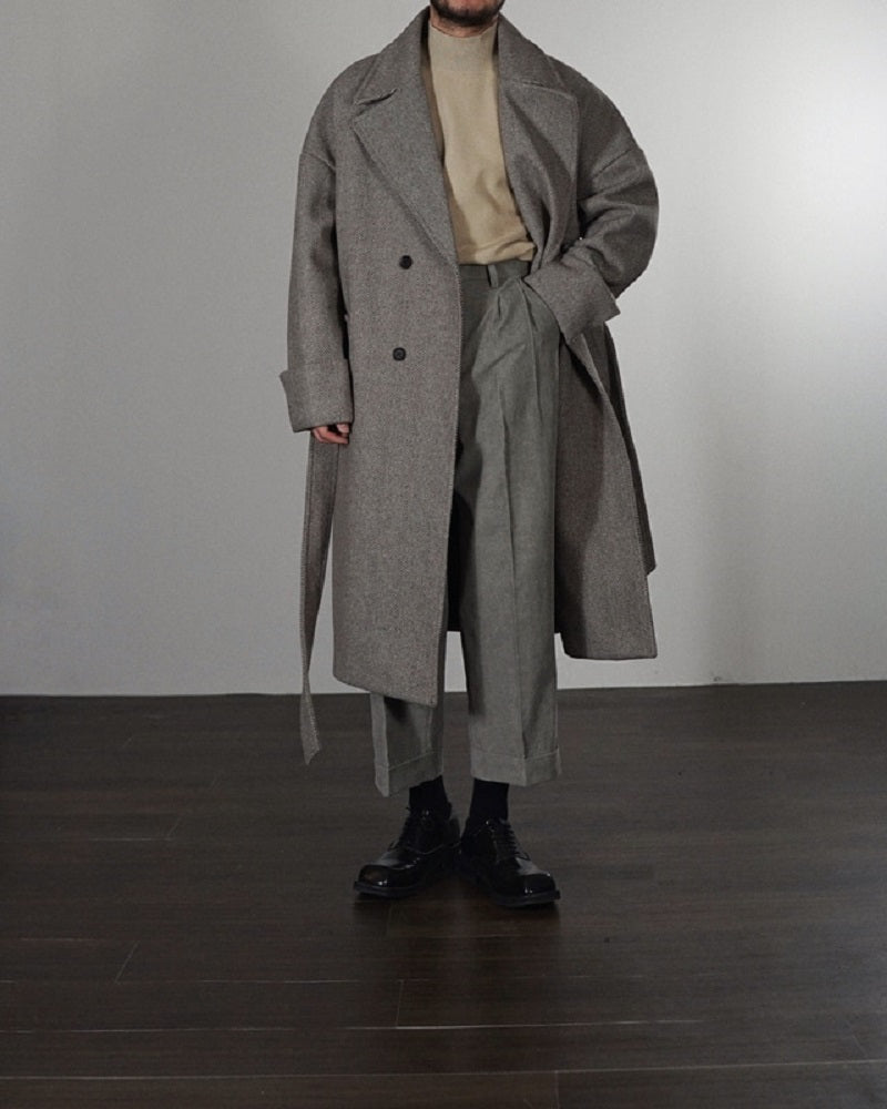 Herringbone Wool Coat